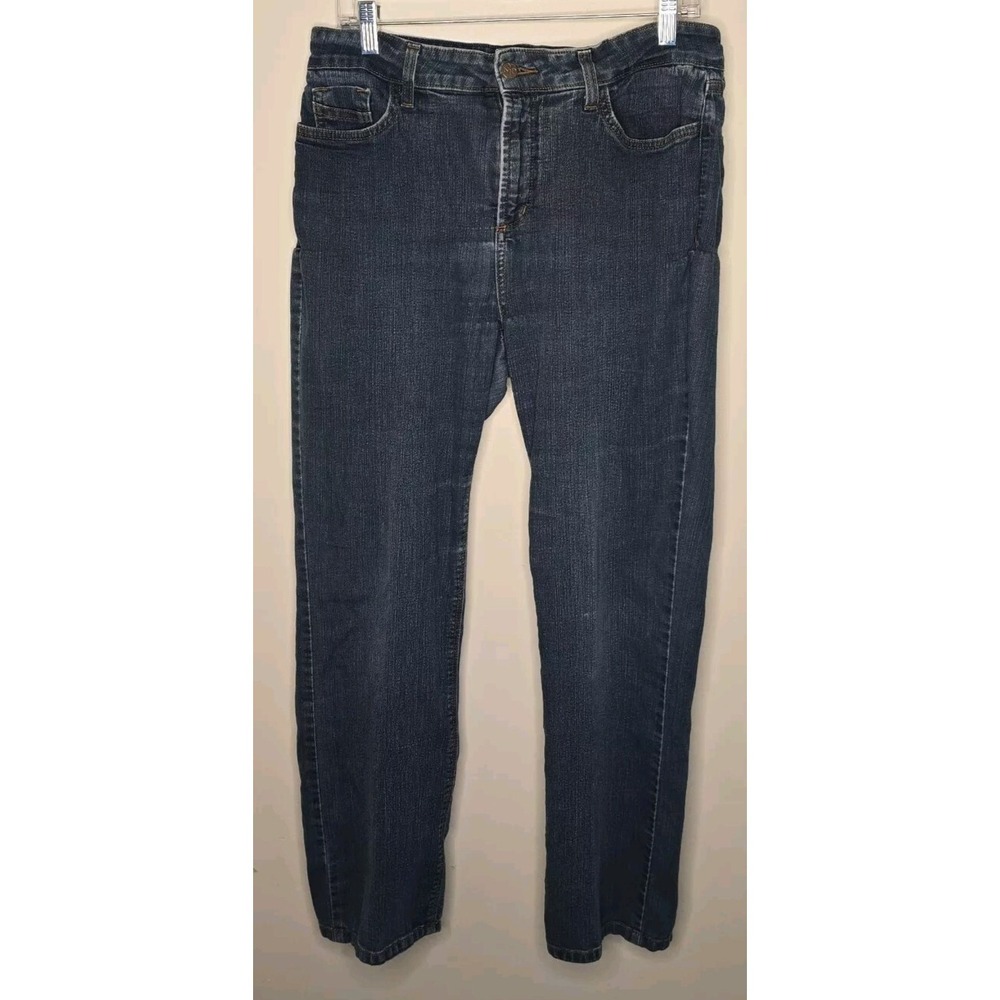NYDJ Womens Jeans 14 Blue Straight Lift Tuck Technology Stretch Slimming Shaping